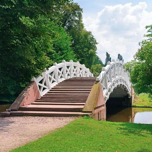 мост, сад, парк, аллея, природа