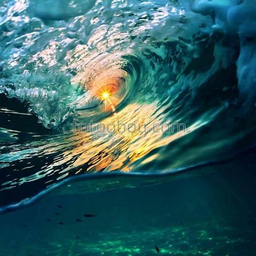 волна, море, океан, природа, закат