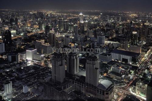 Мегаполис, дома, небоскребы, ночь