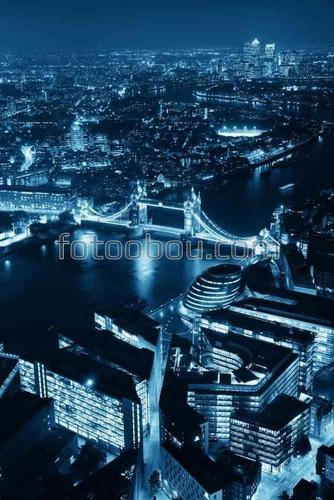 лондон, англия, ночь, город, река, мост