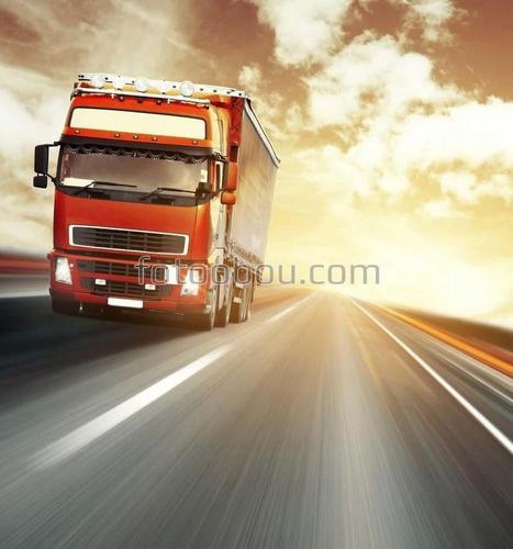 дорога, машина, грузовик, путешествие, облака