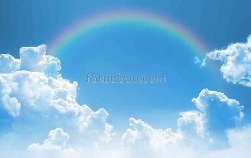 сказка, природа, небо, облака, радуга