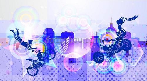 байкеры, яркие, синие, мотоцыклы, для подростоков