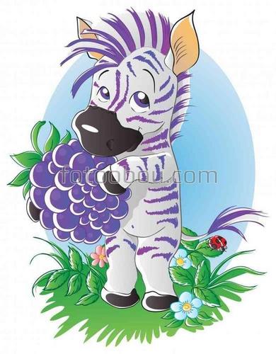 природа, животные, зебра, мультфильм, для детей