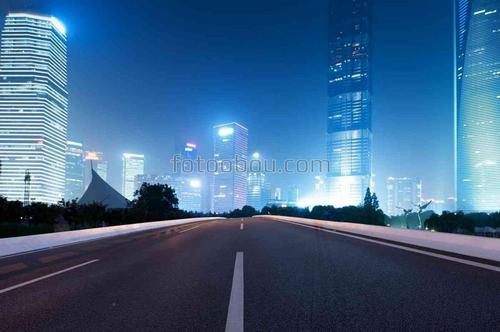 дорога, трасса, шоссе, небоскребы, город
