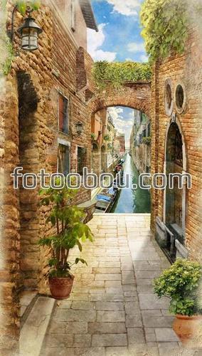 венеция, италия, канал, улочка, старый город