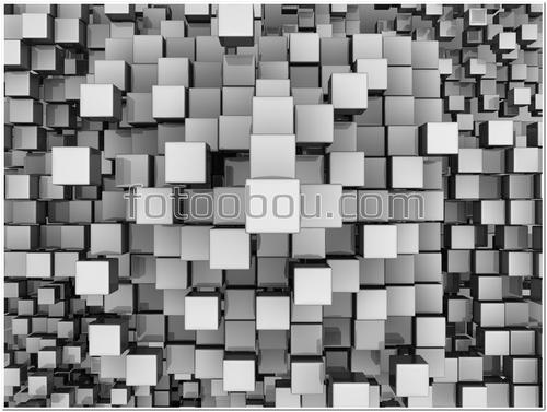 абстракция, 3Д, квадраты, кубики, серые