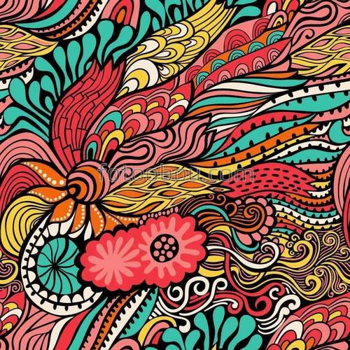 абстракция, линии, полоски, цветы, круги