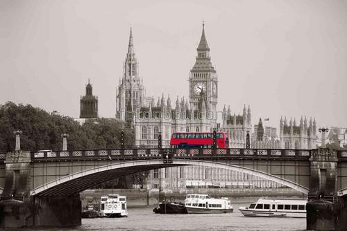 река, лондон, мост, англия, автобус