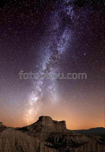 природа, горы, каньон, космос, звезды, млечный путь