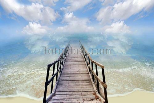 море ,океан ,облака ,мост ,волна ,небо 