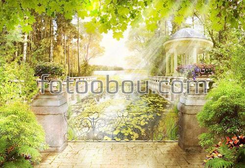 сад, парк, лес, озеро, террраса