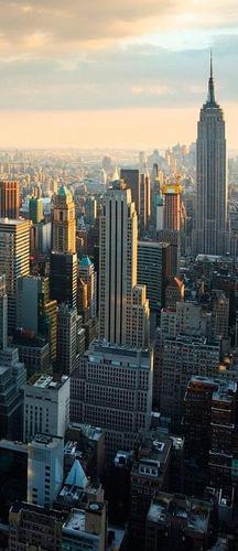 небоскребы, небо, облака