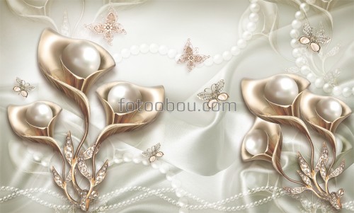 бутоны, жемчуг, бабочки, бусы, стразы, шелк