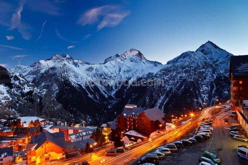 курорт, альпы, горы, природа, вечер