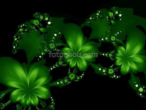 абстракция, зелень, природа, листья