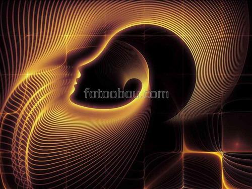 абстракция, силуэт, лицо, люди, человек