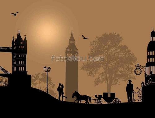 лондон, англия, часы, биг-бенг, мост, река