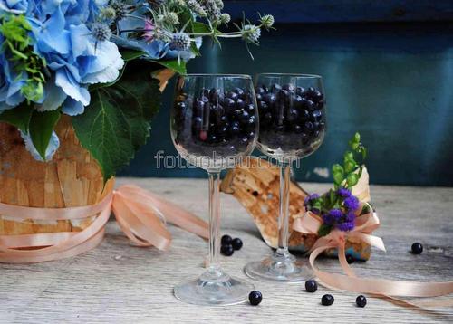 цветы, природа, ягоды, бокалы, цветы, натюрморт