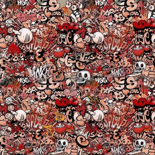 граффити, бесшовное, изображения, слова, лица