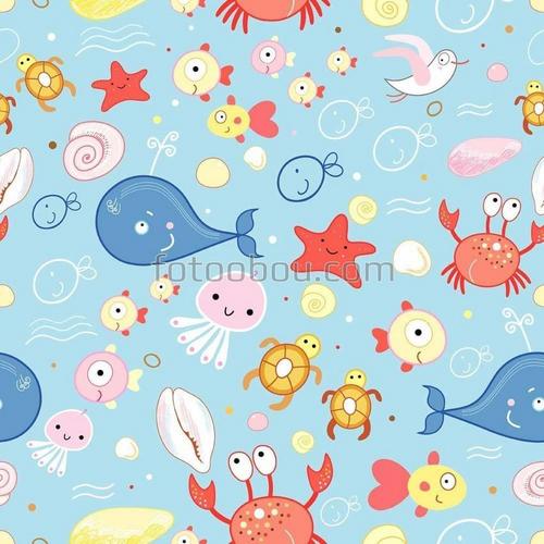 для мальчика, для детей, под водой, море, крабы, рыба