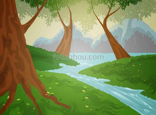 природа, река, горы, для детей, лес