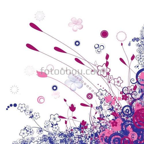 цветы, круги, абстракция, фиолетовый