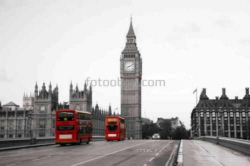 автобус, лондон, мост, биг бен