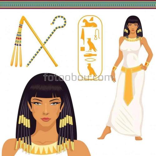 иллюстрация, клеопатра, египет, символика
