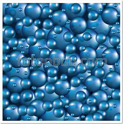 пузыри, вода, синие, абстракция, 3Д