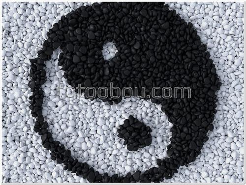 инь янь, белые, черные, круг, 3Д