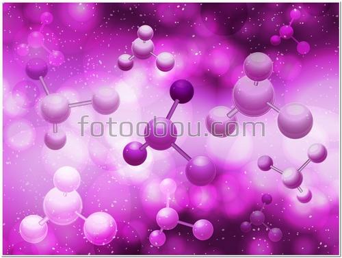 шары, розовый, цвет, молекула, круги