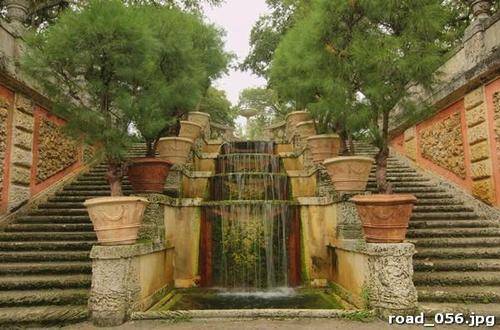 Аллея, из, каменных, лестниц