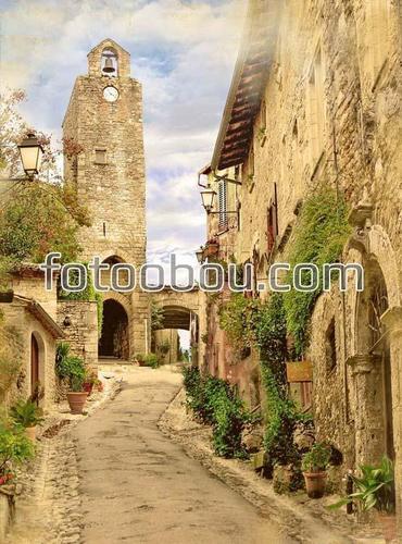 старый город, улица, часовня, небо