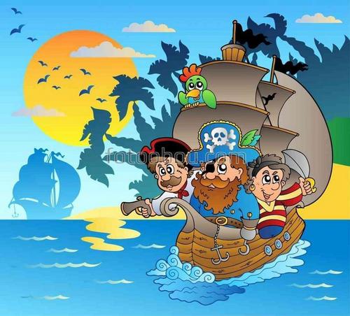 для детей, мультфильмы, пираты, остров