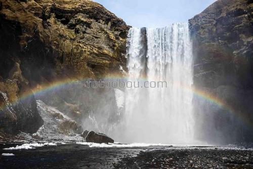 река, природа, скалы, водопад