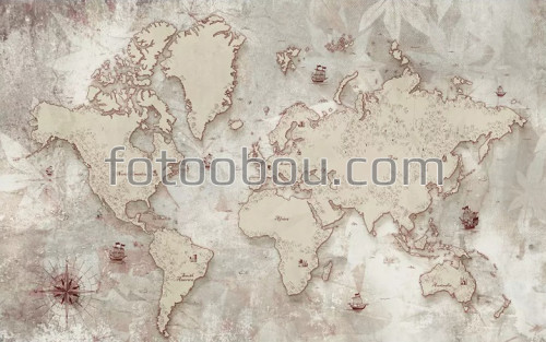 карта, детская карта, детские, карта мира, острова, корабли