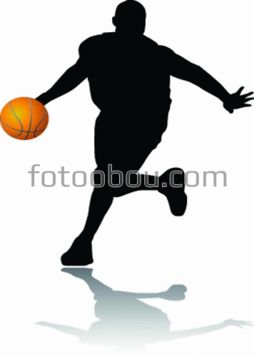 Баскетбол, мяч, тень, белый