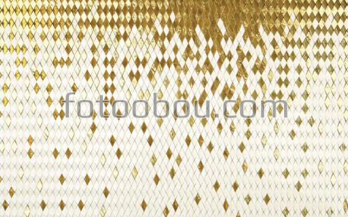 Золотые ромбы, белые ромбы, стена, на стену, дизайнерские